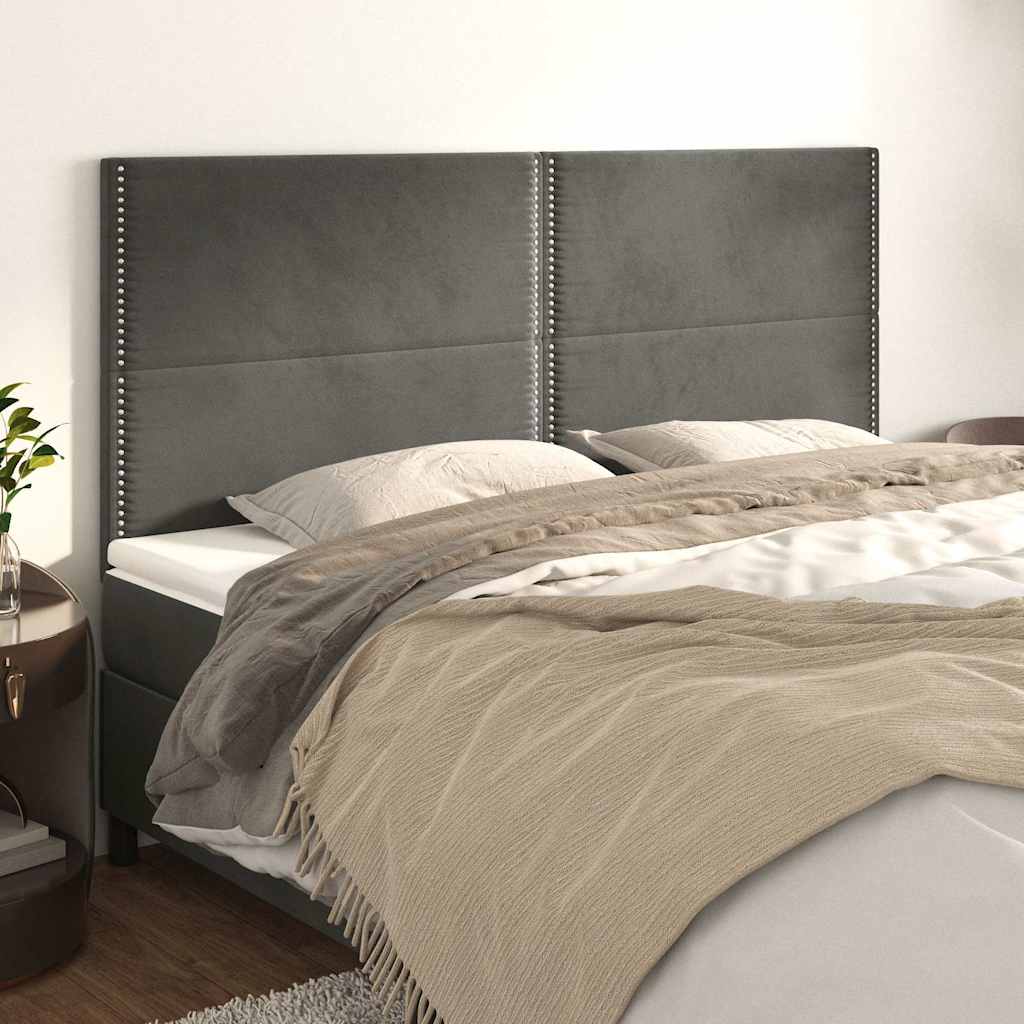 vidaXL Κεφαλάρι Σκούρο Γκρι Βελούδινο 180x5x118/128 εκ.