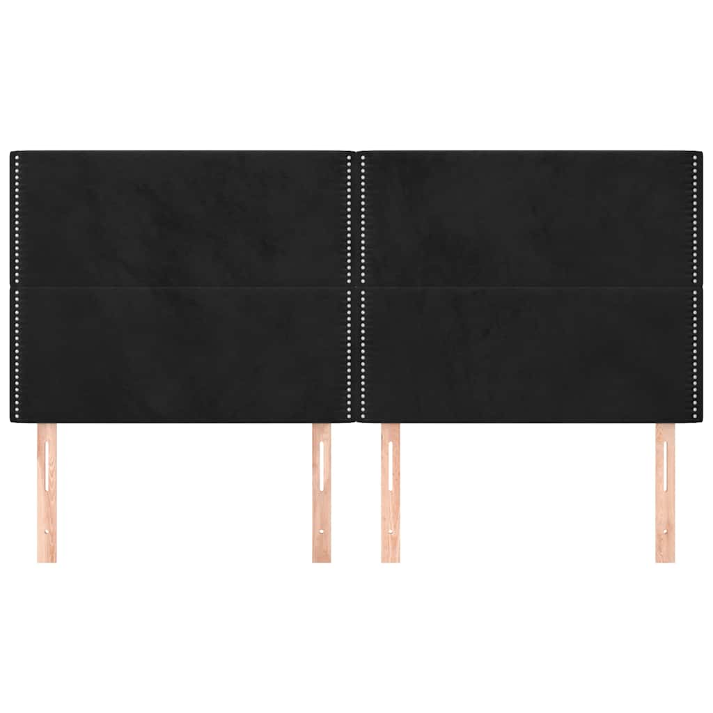 vidaXL Κεφαλάρι Μαύρο Βελούδινο 180x5x118/128 εκ.