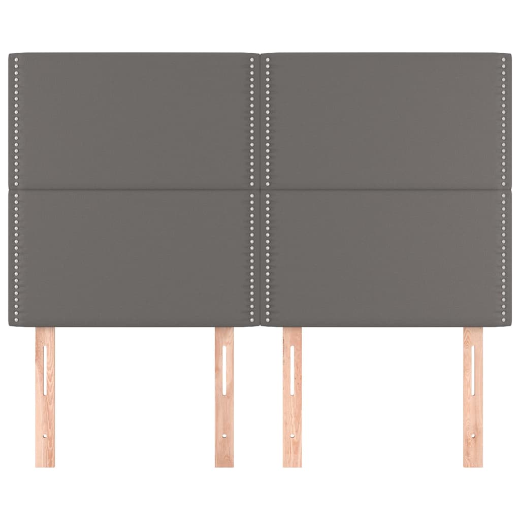 vidaXL Κεφαλάρι Κρεβατιού Γκρι 144x5x118/128 εκ. από Συνθετικό Δέρμα