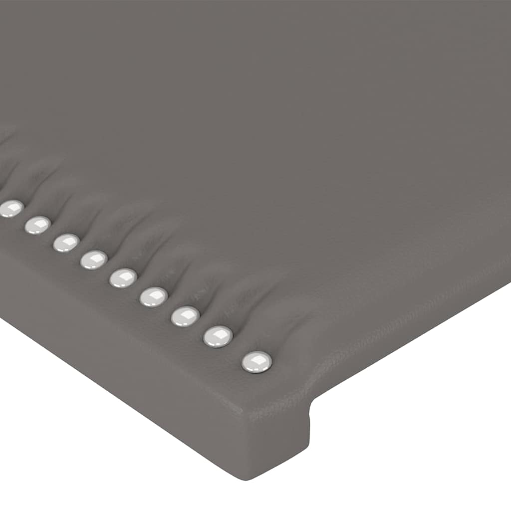 vidaXL Κεφαλάρι Κρεβατιού Γκρι 144x5x118/128 εκ. από Συνθετικό Δέρμα