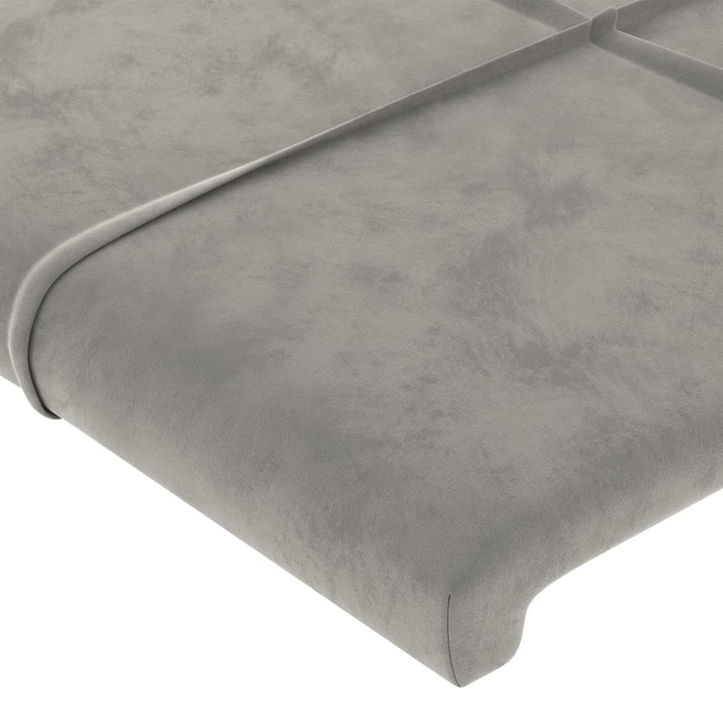 vidaXL Κεφαλάρι Ανοιχτό Γκρι Βελούδο 100x5x118/128 εκ.