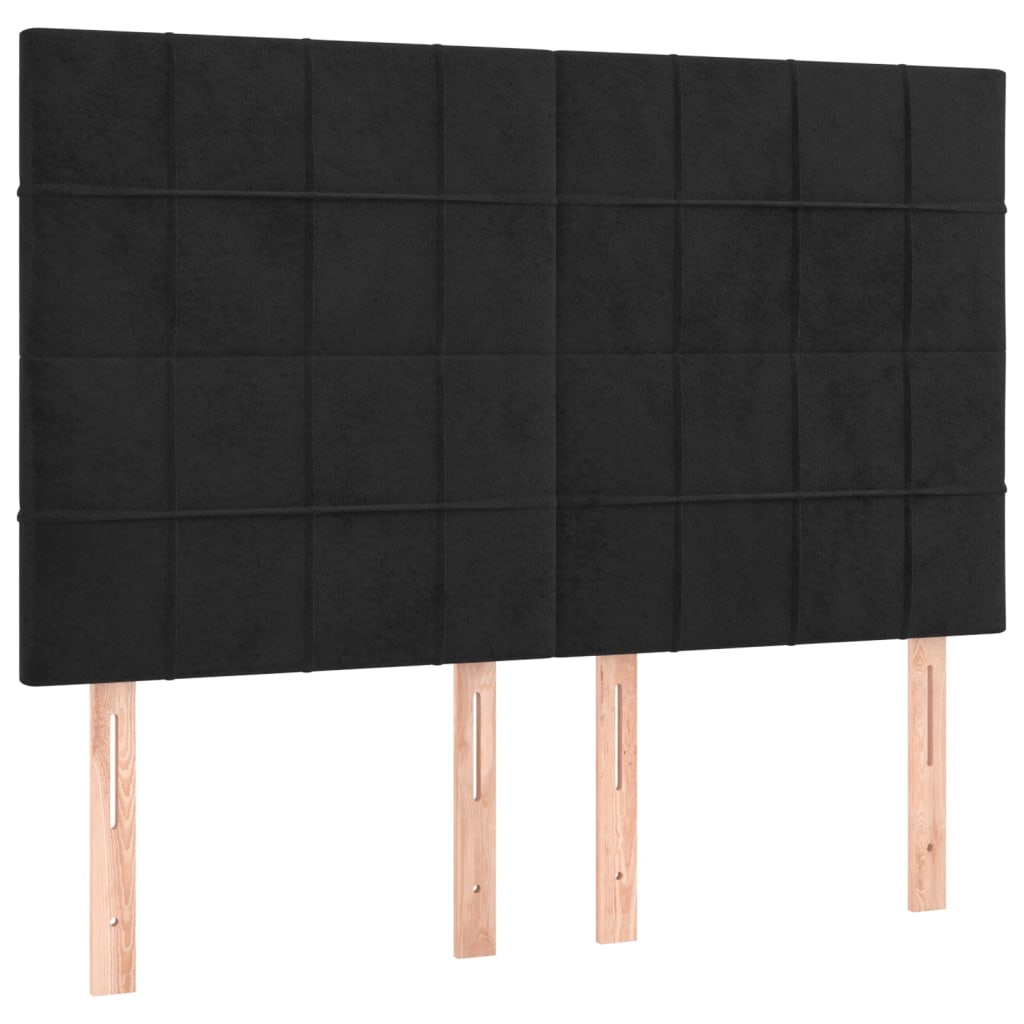 vidaXL Κεφαλάρια Κρεβατιού 4 τεμ. Μαύρα 72x5x78/88 εκ. Βελούδινα