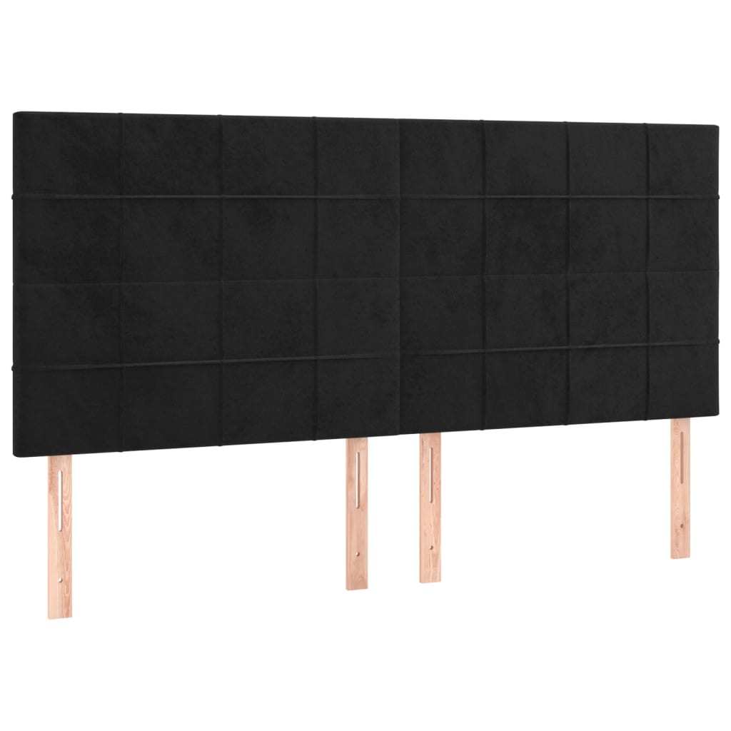 vidaXL Κεφαλάρια Κρεβατιού 4 τεμ. Μαύρο 90x5x78/88 εκ. Βελούδινο