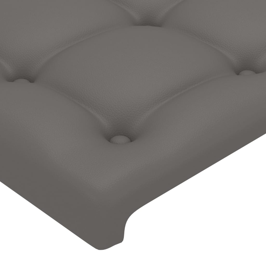 vidaXL Κεφαλάρι Κρεβατιού Γκρι 144x5x118/128 εκ. από Συνθετικό Δέρμα