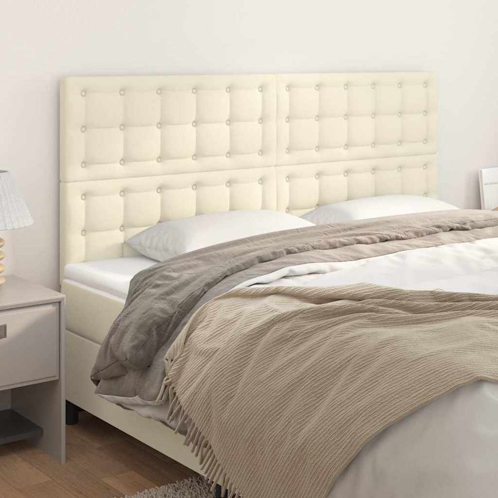 vidaXL Κεφαλάρι Κρεμ 160x5x118/128 εκ. από Συνθετικό Δέρμα