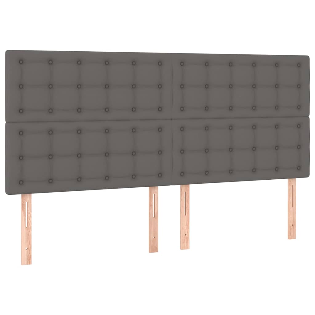 vidaXL Κεφαλάρι Κρεβατιού Γκρι 180x5x118/128 εκ. από Συνθετικό Δέρμα