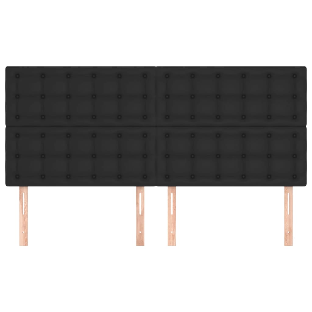 vidaXL Κεφαλάρια Κρεβατιού 4 τεμ. Μαύρο 100x5x78/88 εκ.Συνθετικό Δέρμα