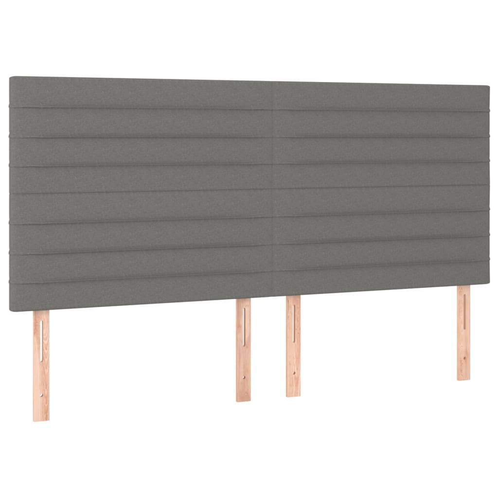 vidaXL Κεφαλάρια Κρεβατιού 4 τεμ. Σκ. Γκρι 80 x 5 x 78/88εκ.Υφασμάτινο