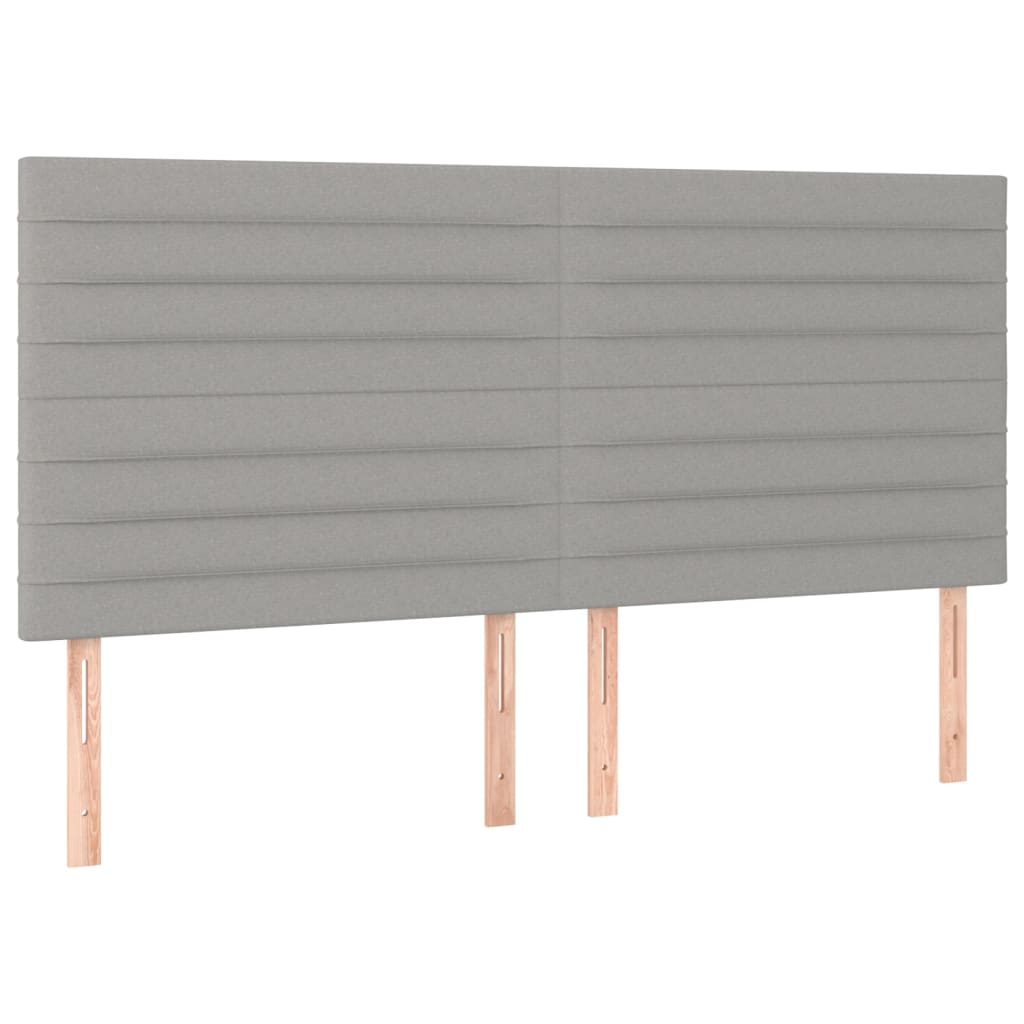 vidaXL Κεφαλάρια Κρεβατιού 4 τεμ.Αν. Γκρι 100x5x78/88 εκ. Υφασμάτινο