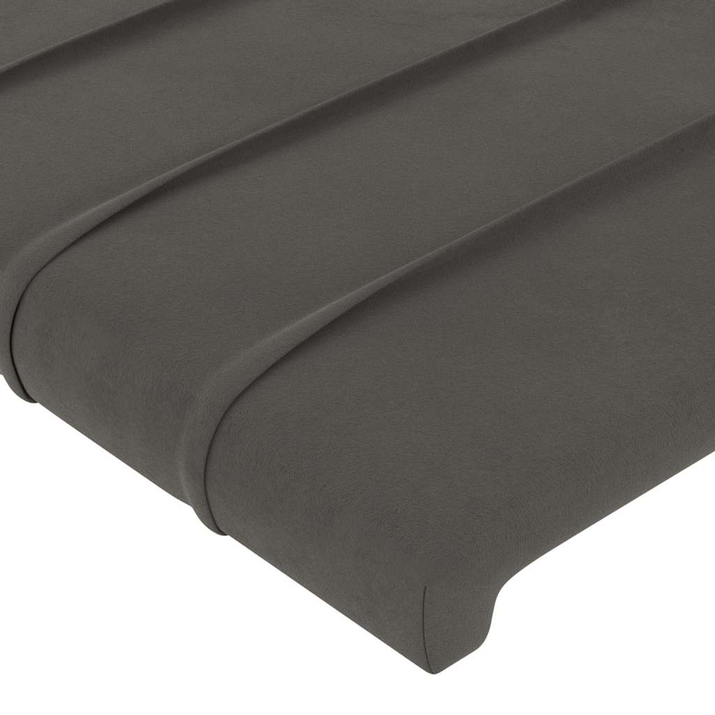 vidaXL Κεφαλάρι Σκούρο Γκρι Βελούδινο 80x5x118/128 εκ.