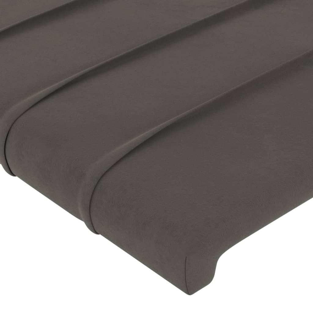 vidaXL Κεφαλάρι Σκούρο Γκρι Βελούδινο 100x5x118/128 εκ.