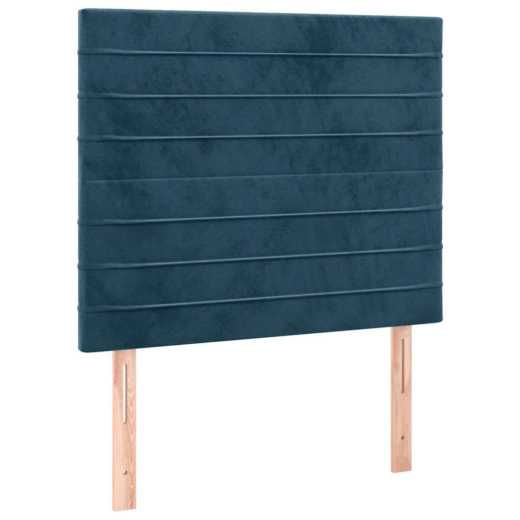 vidaXL Κεφαλάρι Σκούρο Μπλε Βελούδινο 100x5x118/128 εκ.