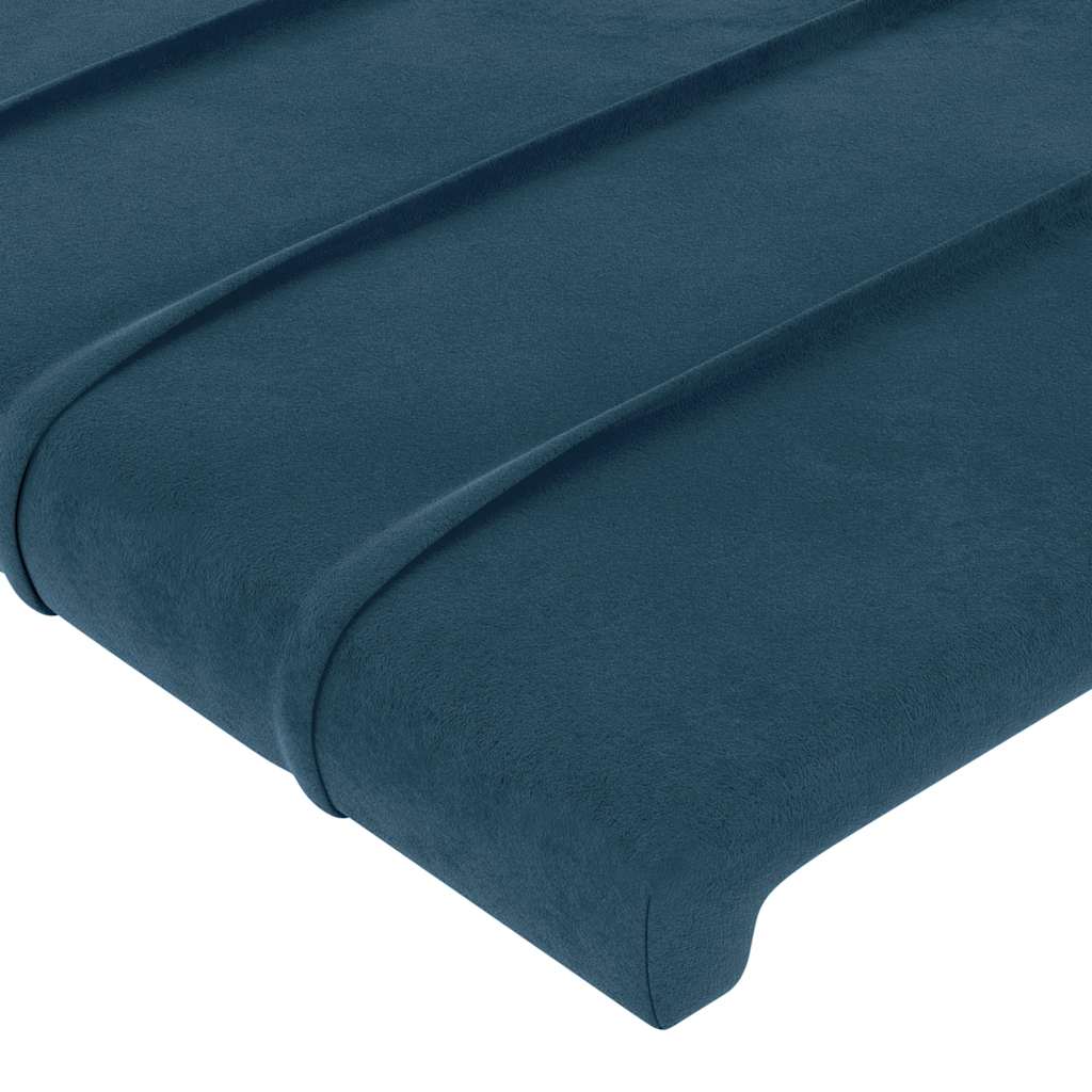 vidaXL Κεφαλάρι Σκούρο Μπλε Βελούδινο 100x5x118/128 εκ.