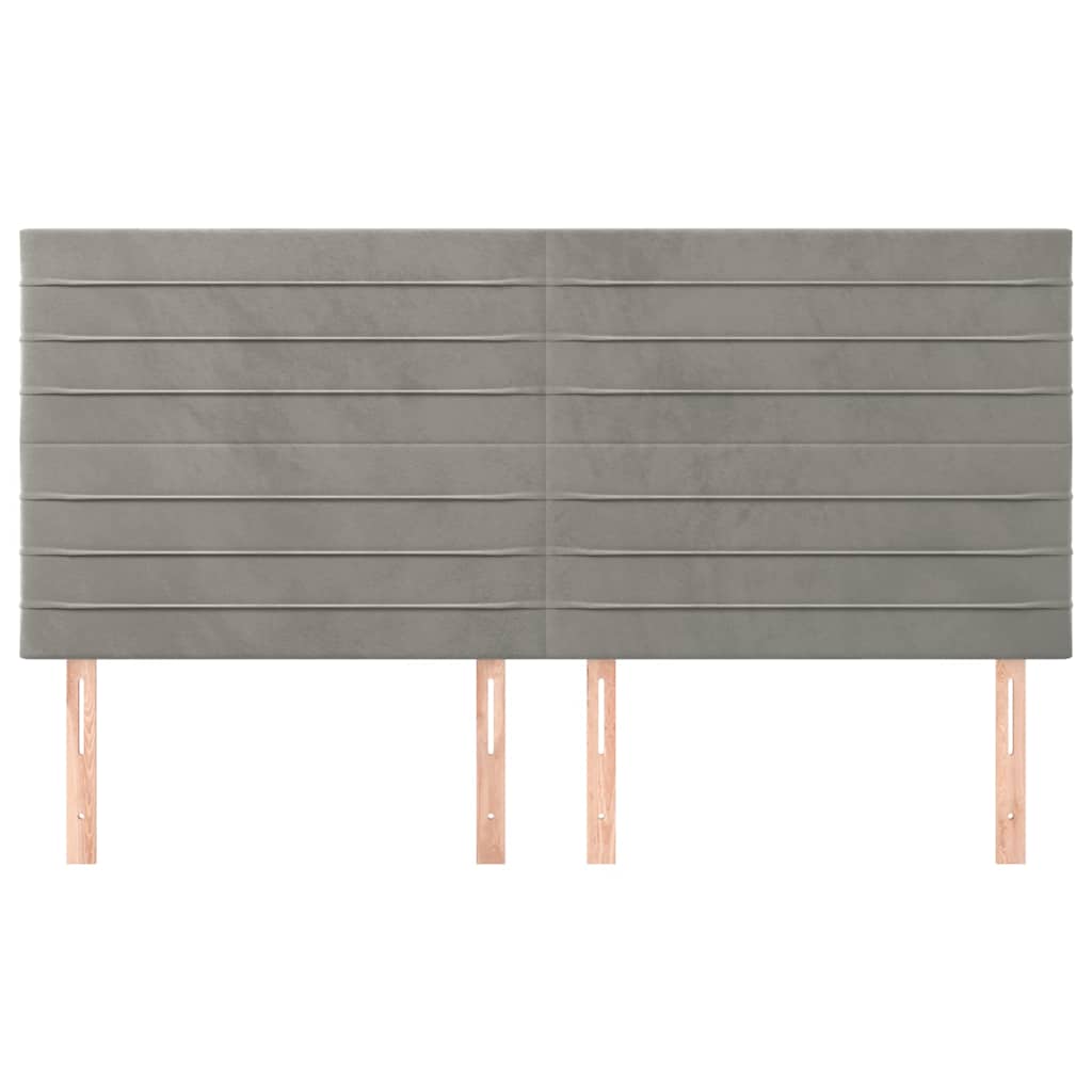 vidaXL Κεφαλάρι Ανοιχτό Γκρι 160x5x118/128 εκ. Βελούδο