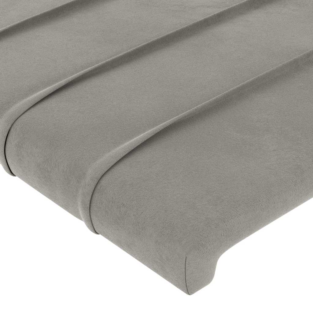 vidaXL Κεφαλάρι Ανοιχτό Γκρι 160x5x118/128 εκ. Βελούδο