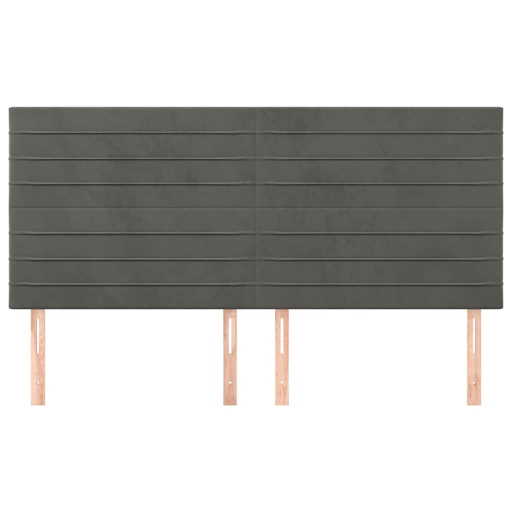 vidaXL Κεφαλάρι Σκούρο Γκρι Βελούδινο 160x5x118/128 εκ.