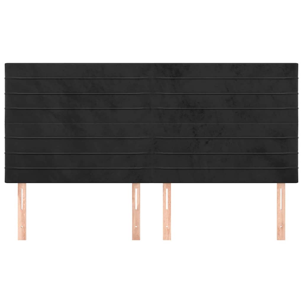 vidaXL Κεφαλάρι Μαύρο Βελούδινο 160x5x118/128 εκ.