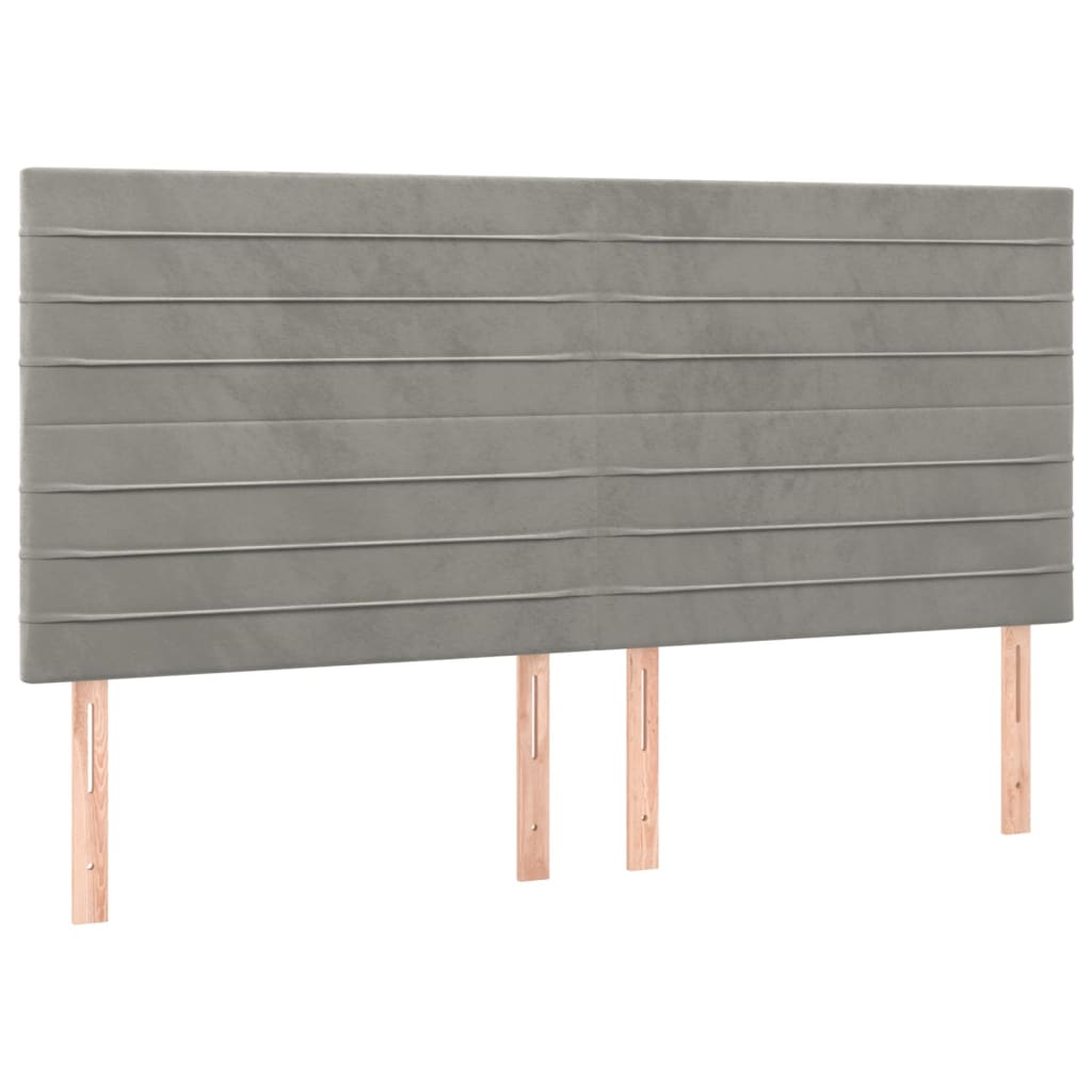 vidaXL Κεφαλάρι Ανοιχτό Γκρι 200x5x118/128 εκ. Βελούδο