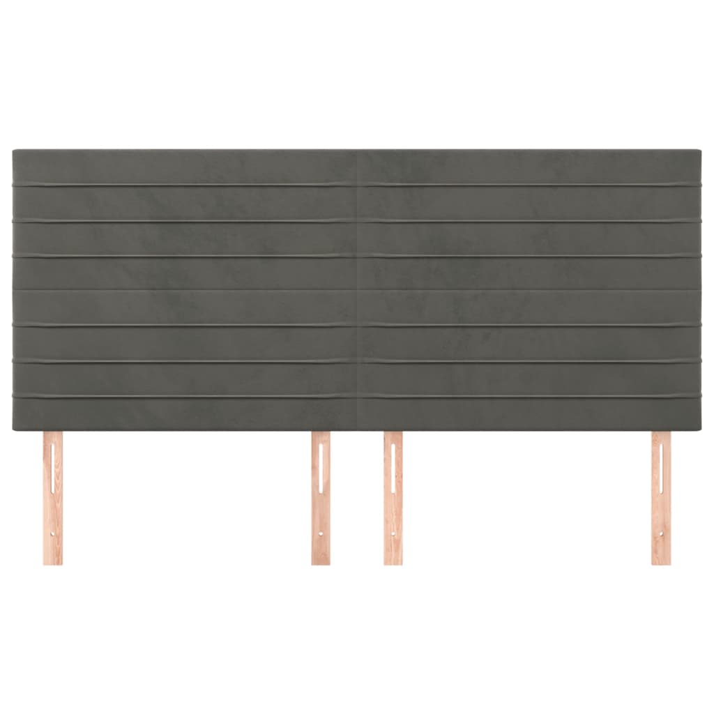 vidaXL Κεφαλάρι Σκούρο Γκρι Βελούδινο 200x5x118/128 εκ.