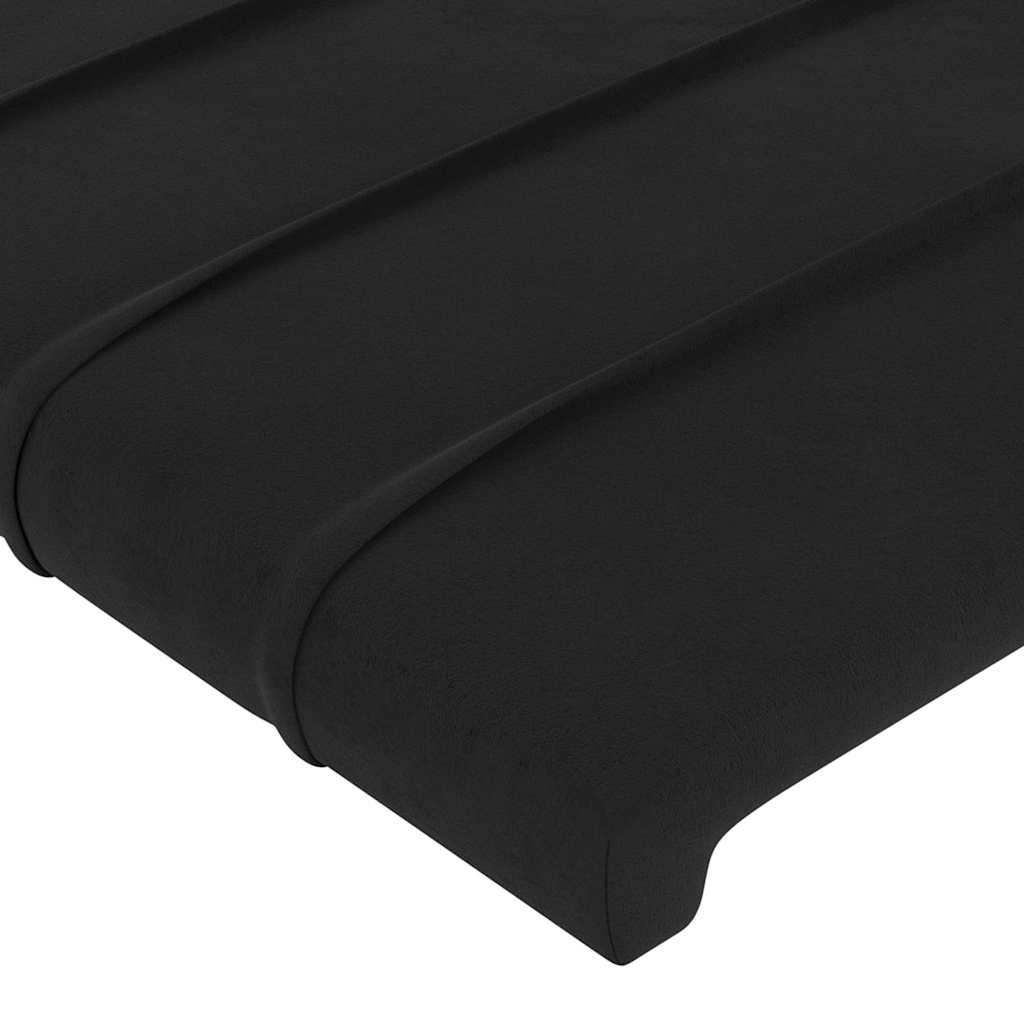 vidaXL Κεφαλάρι Μαύρο Βελούδινο 200x5x118/128 εκ.