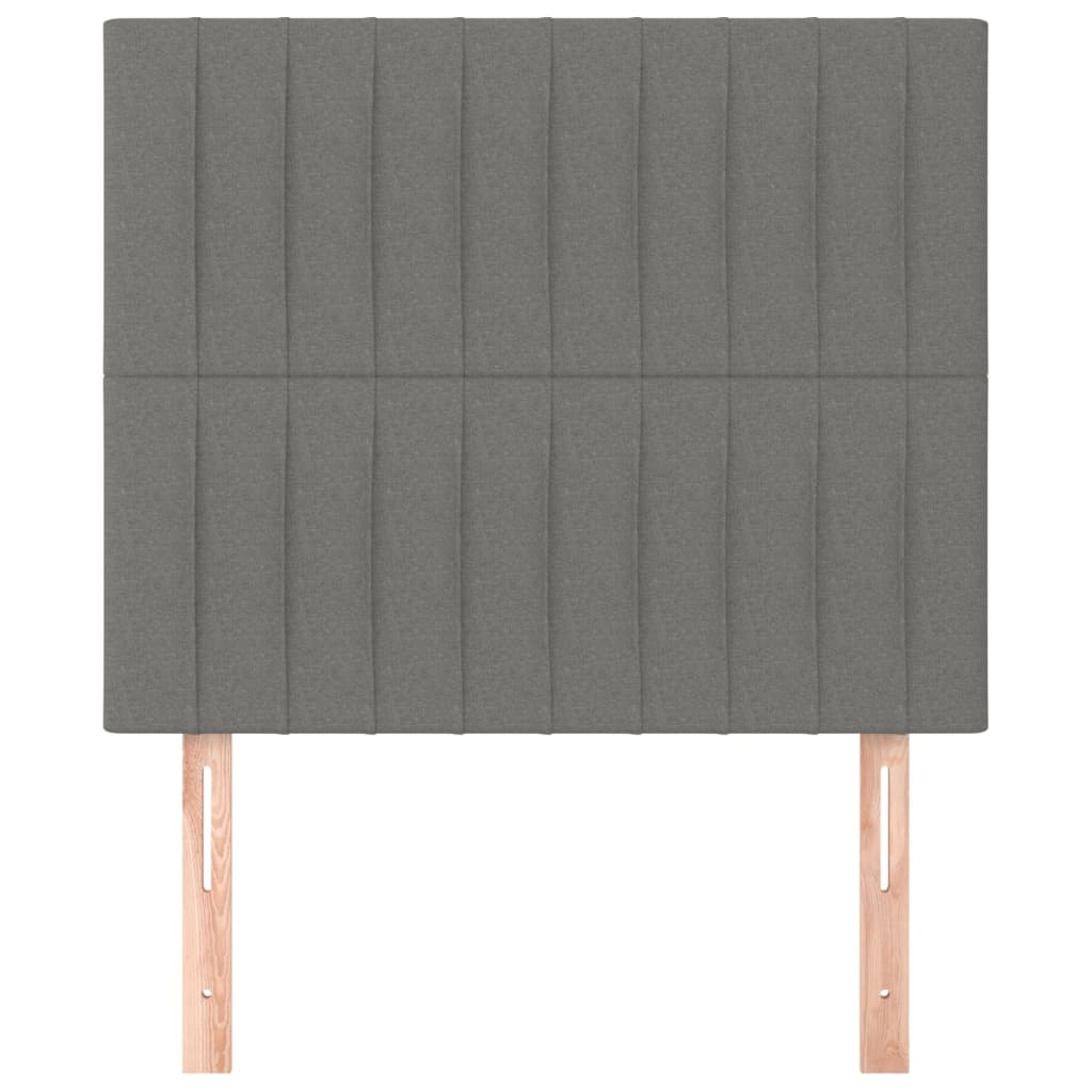 vidaXL Κεφαλάρι Κρεβατιού Σκούρο Γκρι 90x5x118/128 εκ. Ύφασμα