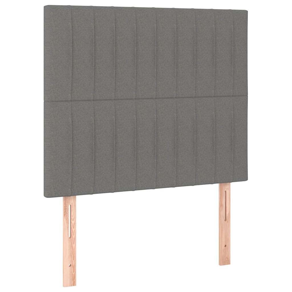 vidaXL Κεφαλάρι Κρεβατιού Σκούρο Γκρι 100x5x118/128 εκ. Ύφασμα