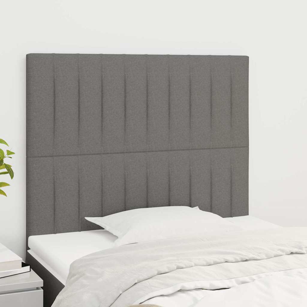 vidaXL Κεφαλάρι Κρεβατιού Σκούρο Γκρι 100x5x118/128 εκ. Ύφασμα
