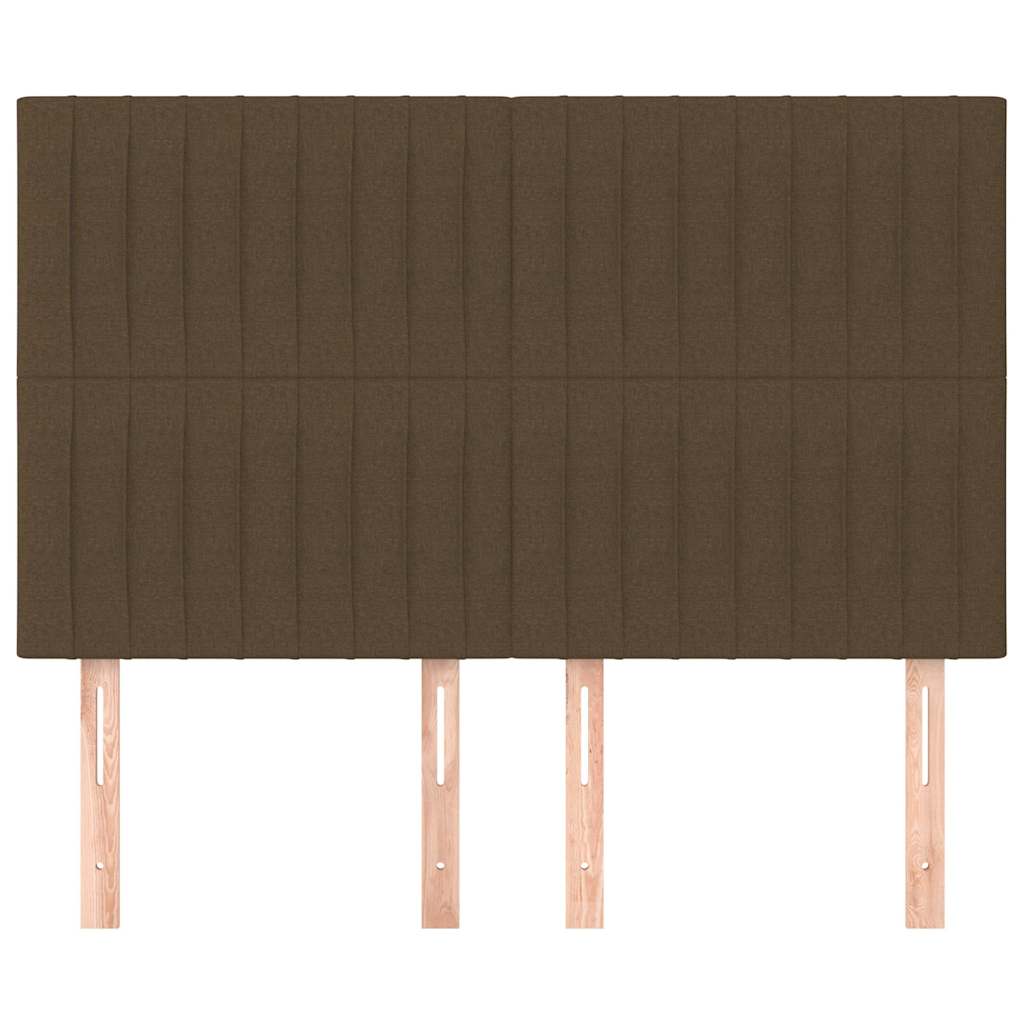vidaXL Κεφαλάρι Κρεβατιού Σκούρο Καφέ 144x5x118/128 εκ. Ύφασμα