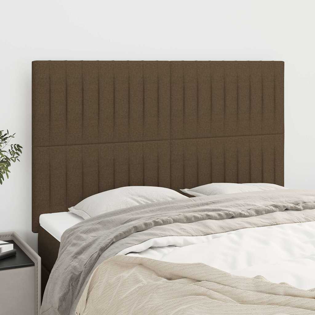vidaXL Κεφαλάρι Κρεβατιού Σκούρο Καφέ 144x5x118/128 εκ. Ύφασμα