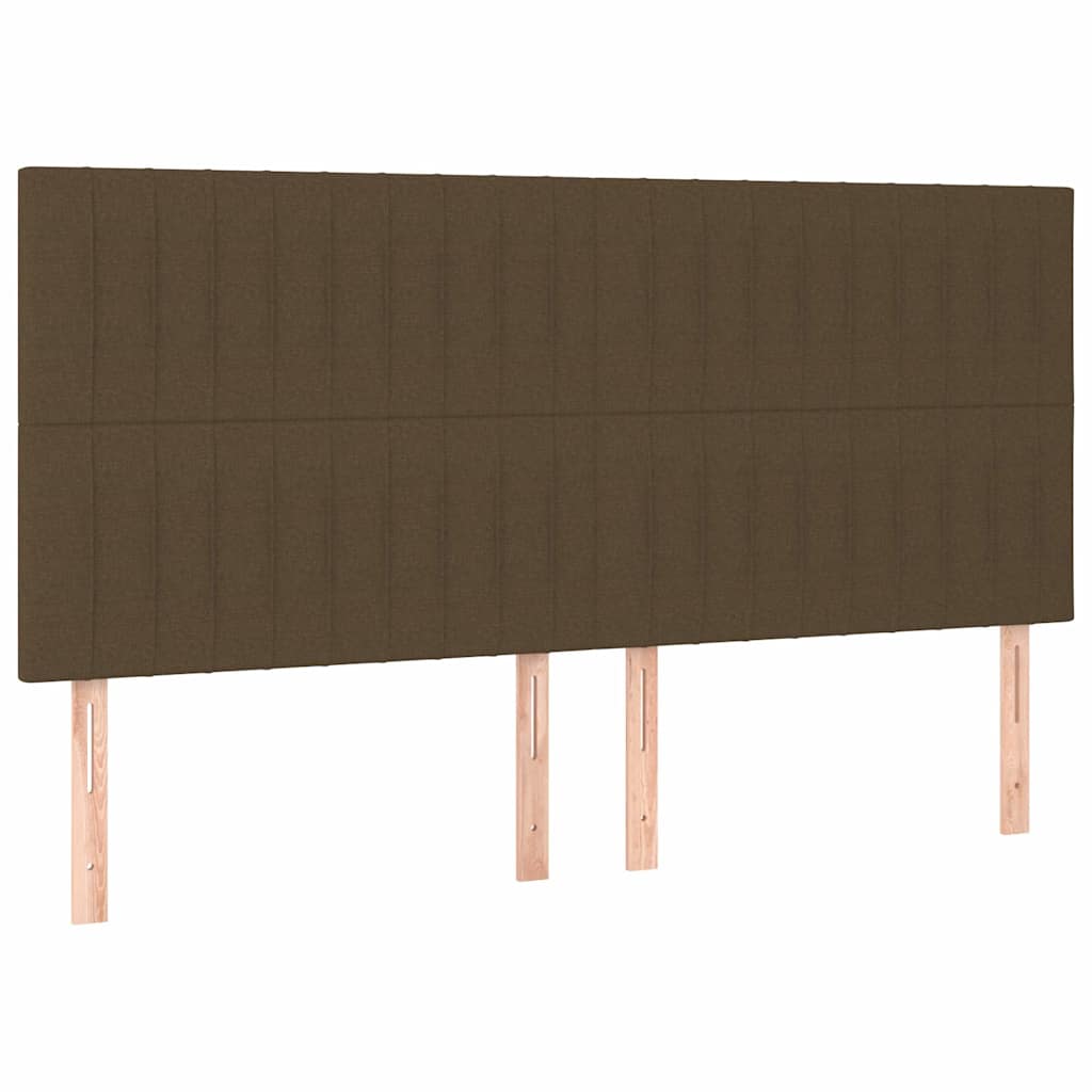 vidaXL Κεφαλάρι Κρεβατιού Σκούρο Καφέ 160x5x118/128 εκ. Ύφασμα