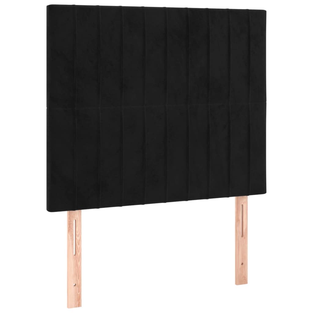 vidaXL Κεφαλάρι Μαύρο Βελούδινο 90x5x118/128 εκ.
