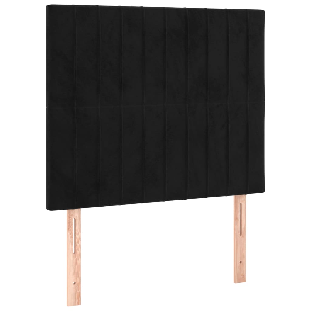 vidaXL Κεφαλάρι Μαύρο Βελούδινο 100x5x118/128 εκ.