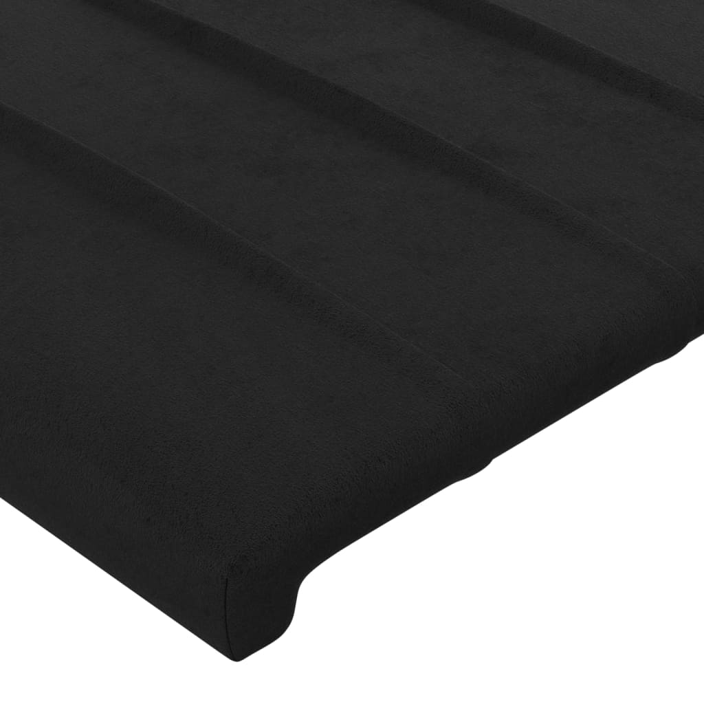 vidaXL Κεφαλάρι Μαύρο Βελούδινο 100x5x118/128 εκ.