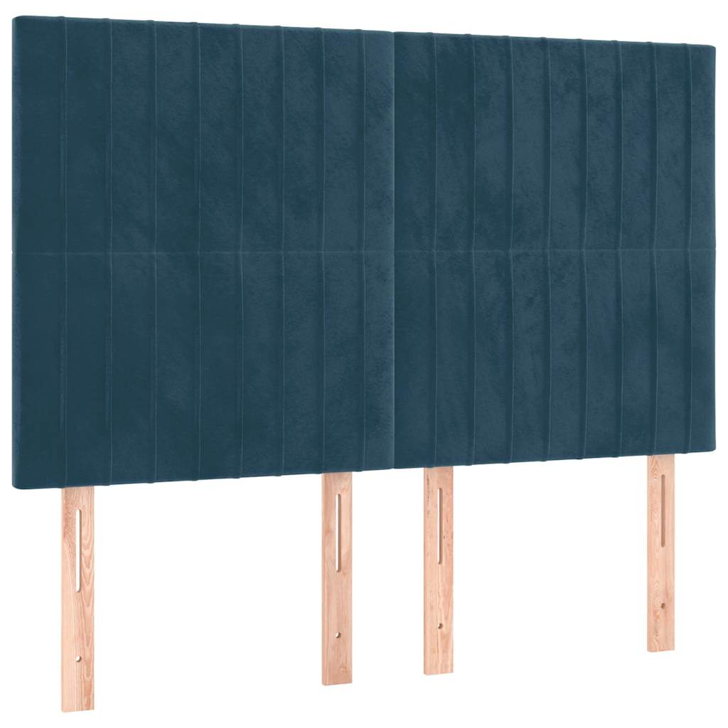 vidaXL Κεφαλάρι Σκούρο Μπλε Βελούδινο 144x5x118/128 εκ.