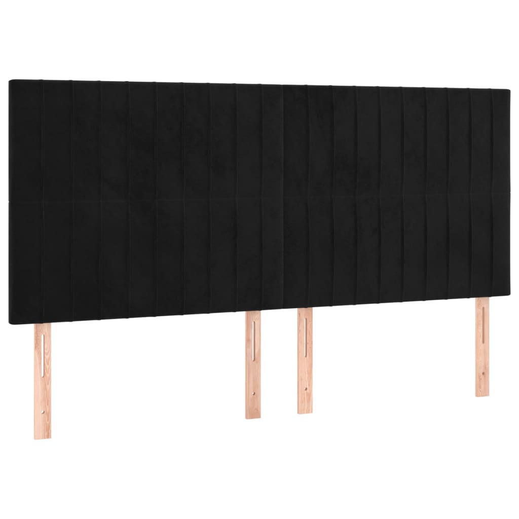 vidaXL Κεφαλάρι Μαύρο Βελούδινο 160x5x118/128 εκ.
