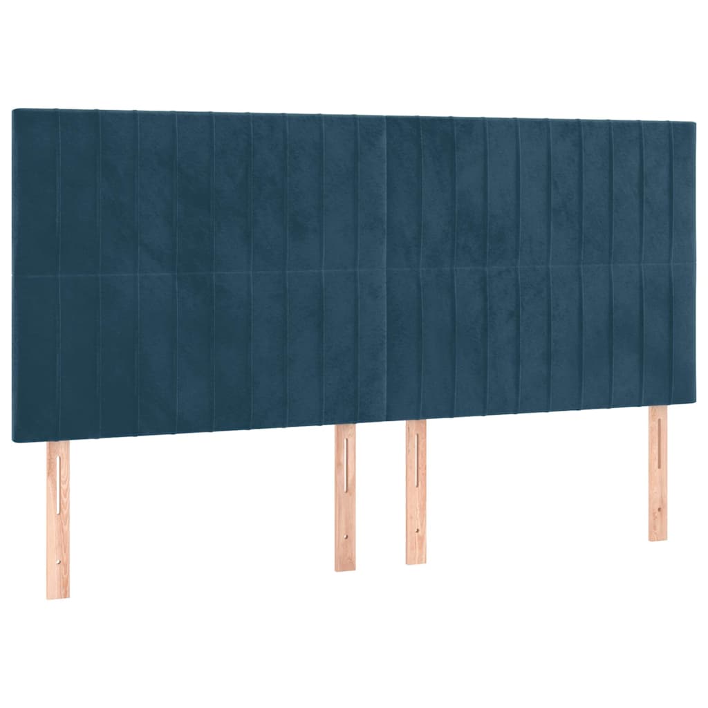 vidaXL Κεφαλάρι Σκούρο Μπλε Βελούδινο 160x5x118/128 εκ.