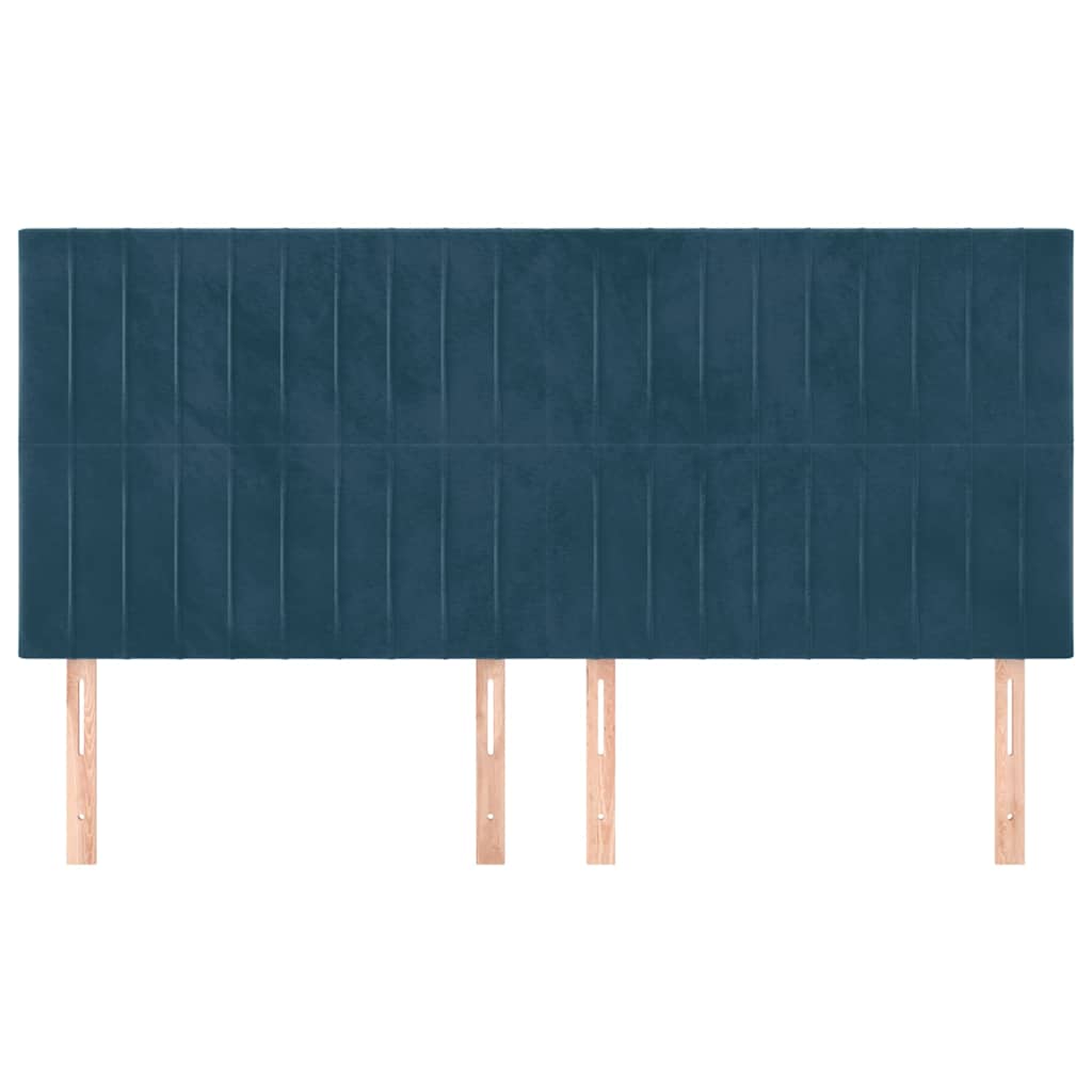 vidaXL Κεφαλάρι Σκούρο Μπλε Βελούδινο 160x5x118/128 εκ.