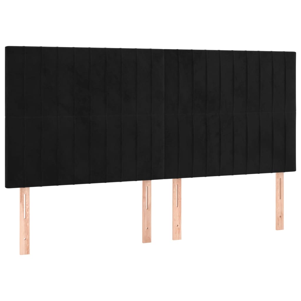 vidaXL Κεφαλάρι Μαύρο Βελούδινο 180x5x118/128 εκ.