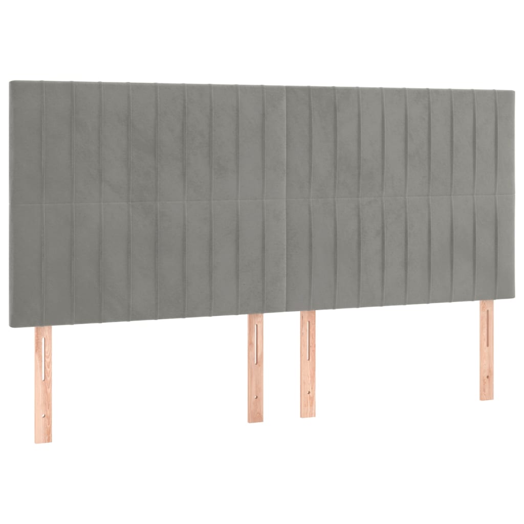 vidaXL Κεφαλάρι Ανοιχτό Γκρι 200x5x118/128 εκ. Βελούδο