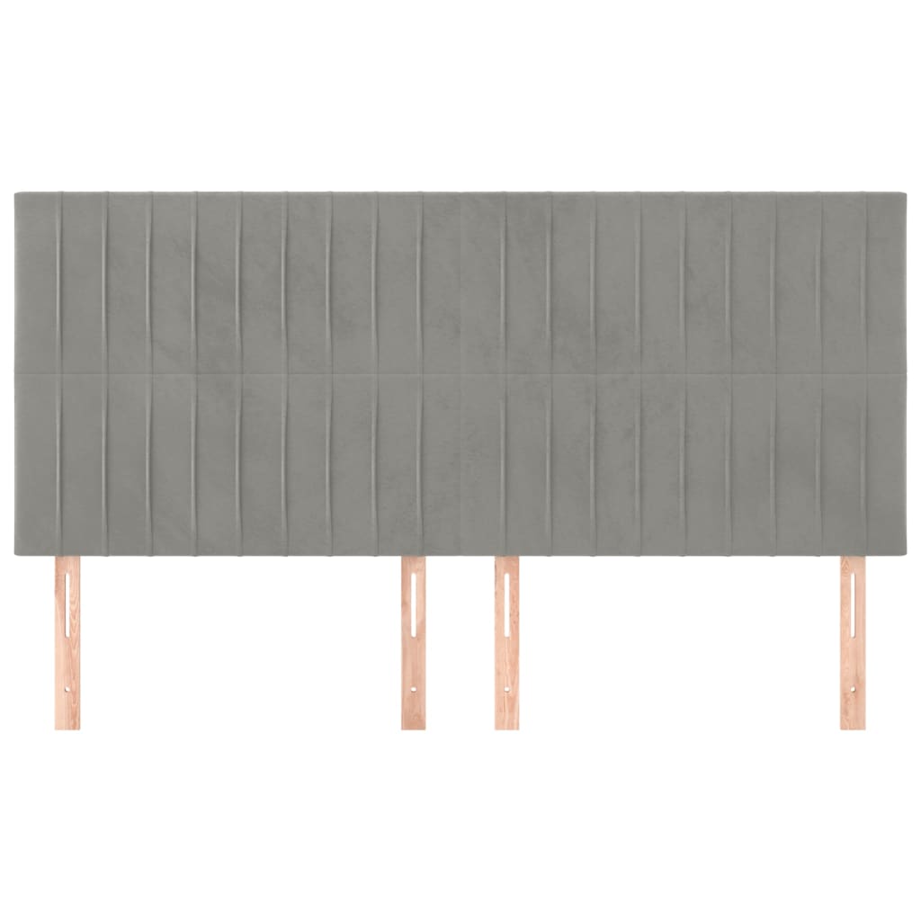 vidaXL Κεφαλάρι Ανοιχτό Γκρι 200x5x118/128 εκ. Βελούδο