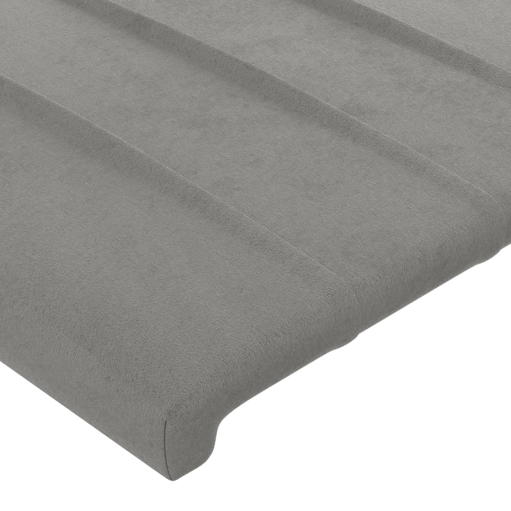 vidaXL Κεφαλάρι Ανοιχτό Γκρι 200x5x118/128 εκ. Βελούδο