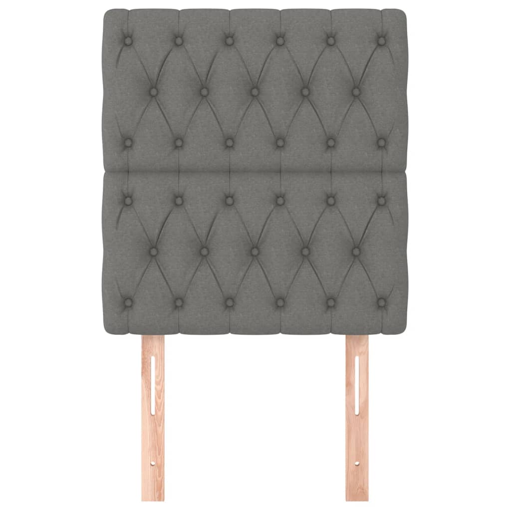 vidaXL Κεφαλάρι Κρεβατιού Σκούρο Γκρι 80x7x118/128 εκ. Ύφασμα