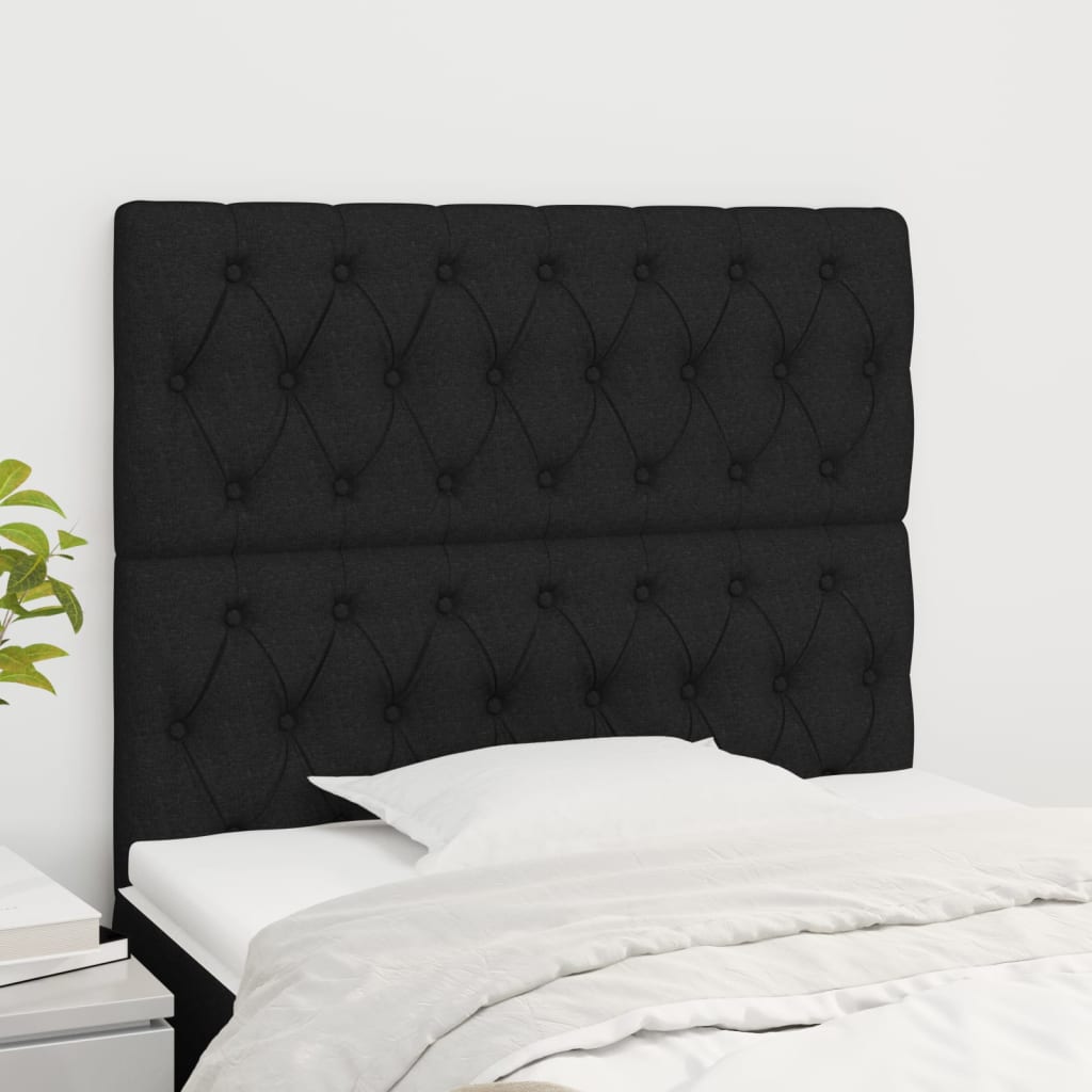 vidaXL Κεφαλάρι Μαύρο 90x7x118/128 εκ. Ύφασμα
