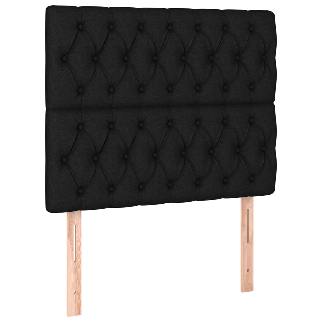 vidaXL Κεφαλάρι Κρεβατιού Μαύρο 100x7x118/128 εκ. Ύφασμα