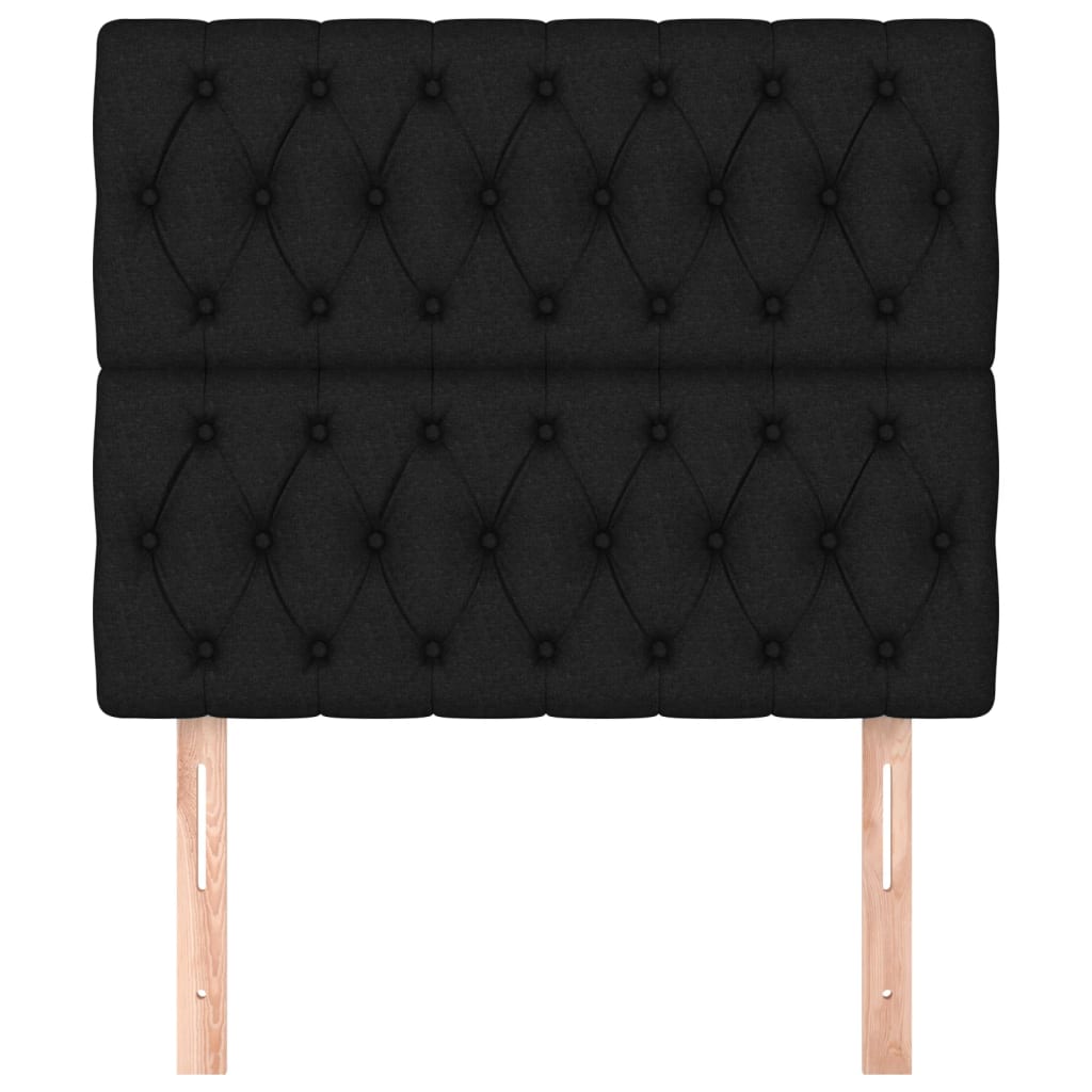 vidaXL Κεφαλάρι Κρεβατιού Μαύρο 100x7x118/128 εκ. Ύφασμα