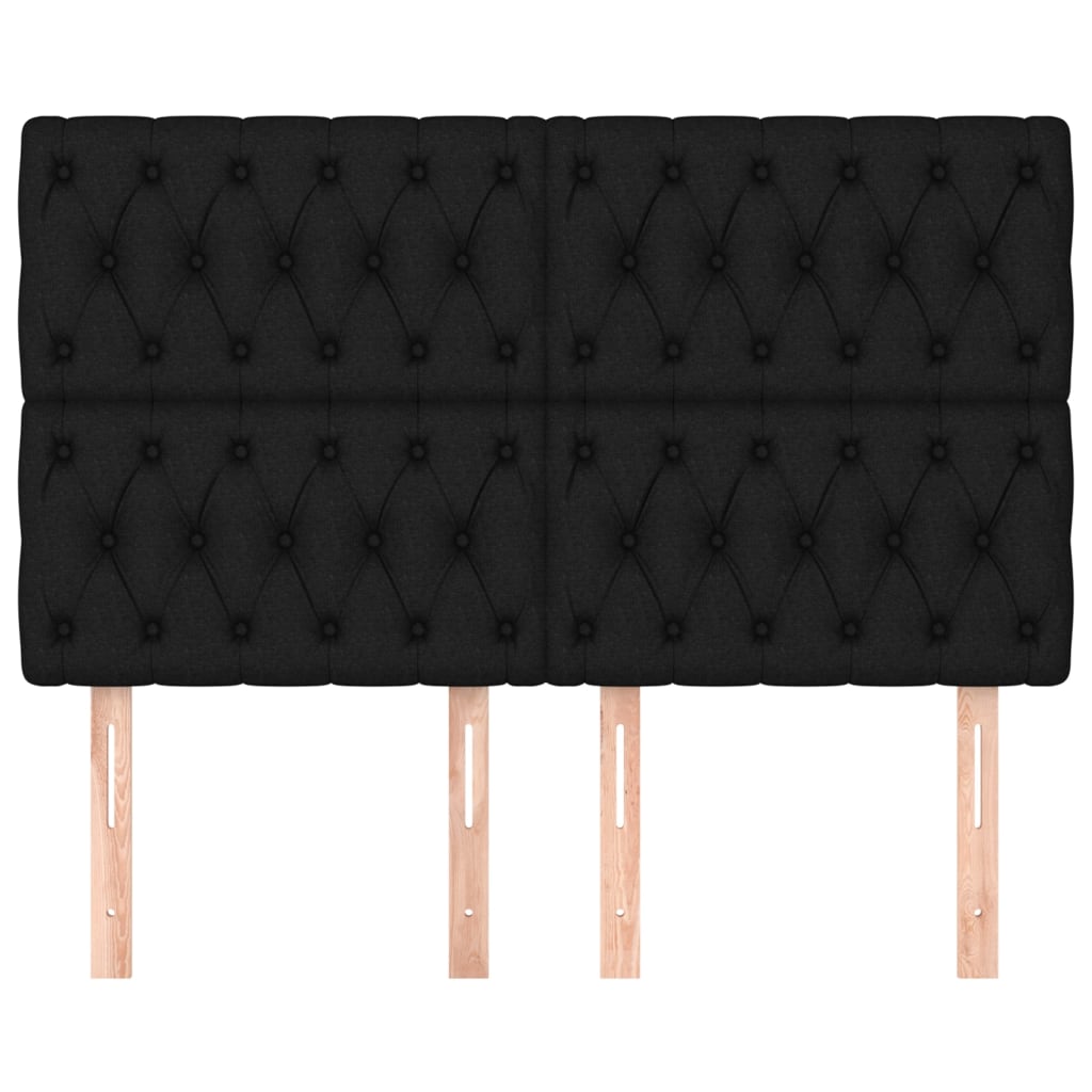 vidaXL Κεφαλάρι Κρεβατιού Μαύρο 160x7x118/128 εκ. Ύφασμα
