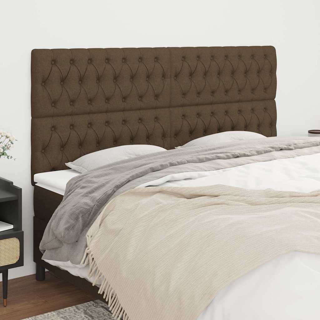 vidaXL Κεφαλάρι Κρεβατιού Σκούρο Καφέ 180x7x118/128 εκ. Ύφασμα