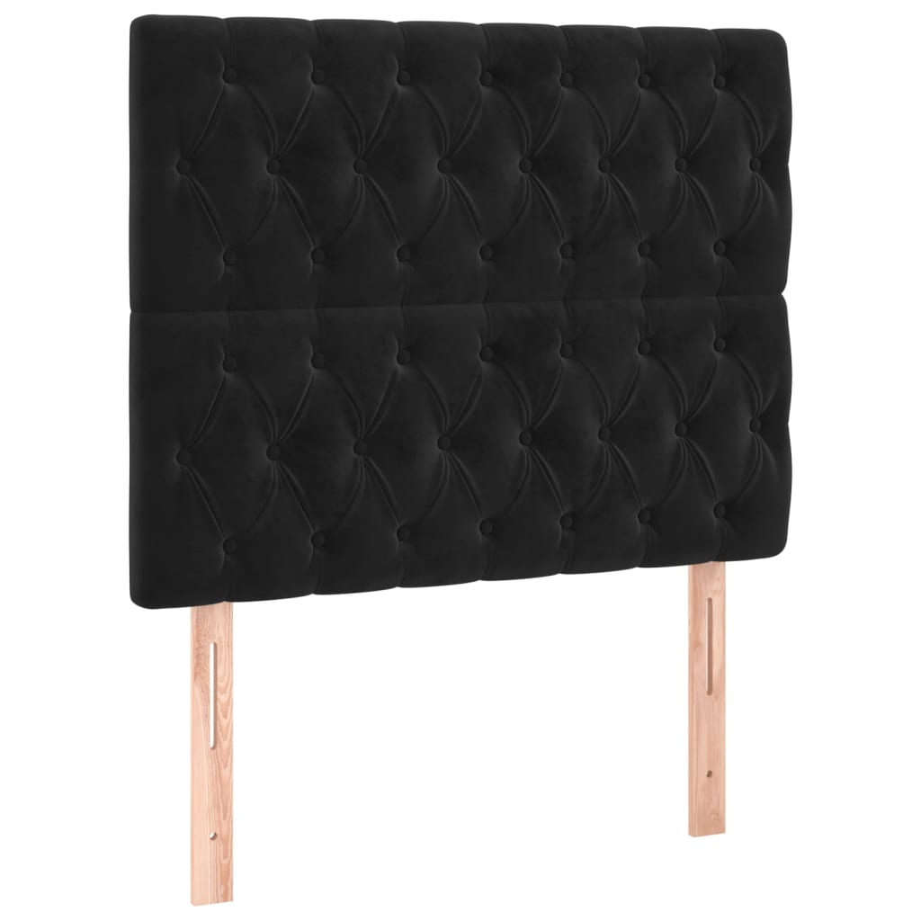 vidaXL Κεφαλάρι Μαύρο Βελούδινο 90x7x118/128 εκ.