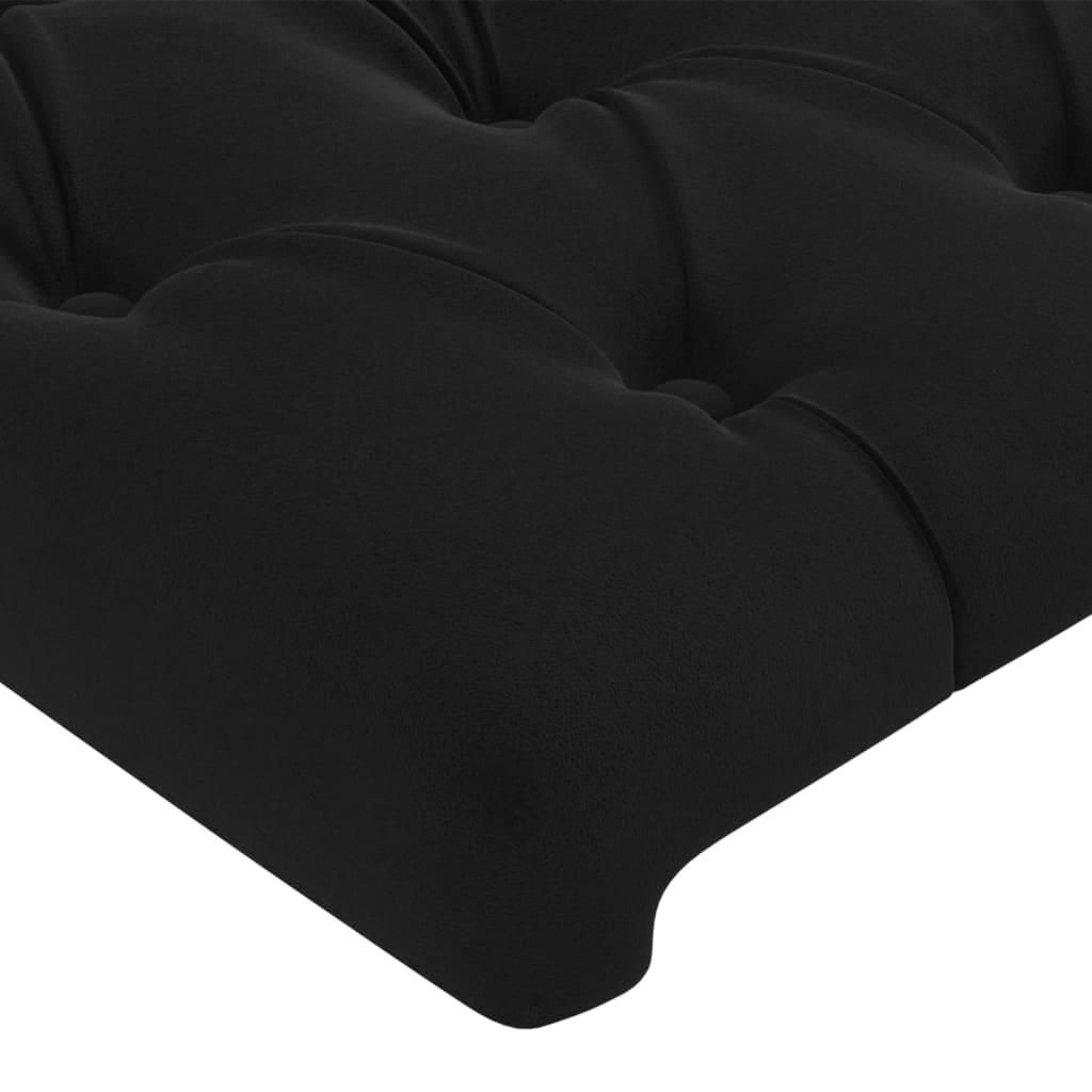 vidaXL Κεφαλάρι Μαύρο Βελούδινο 90x7x118/128 εκ.