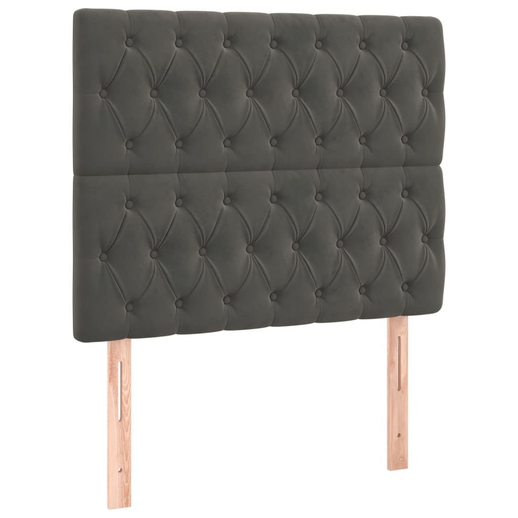 vidaXL Κεφαλάρι Σκούρο Γκρι Βελούδινο 100x7x118/128 εκ.